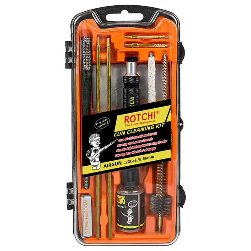 Rifle Cleaning Kit Orange Case Oil Bottle