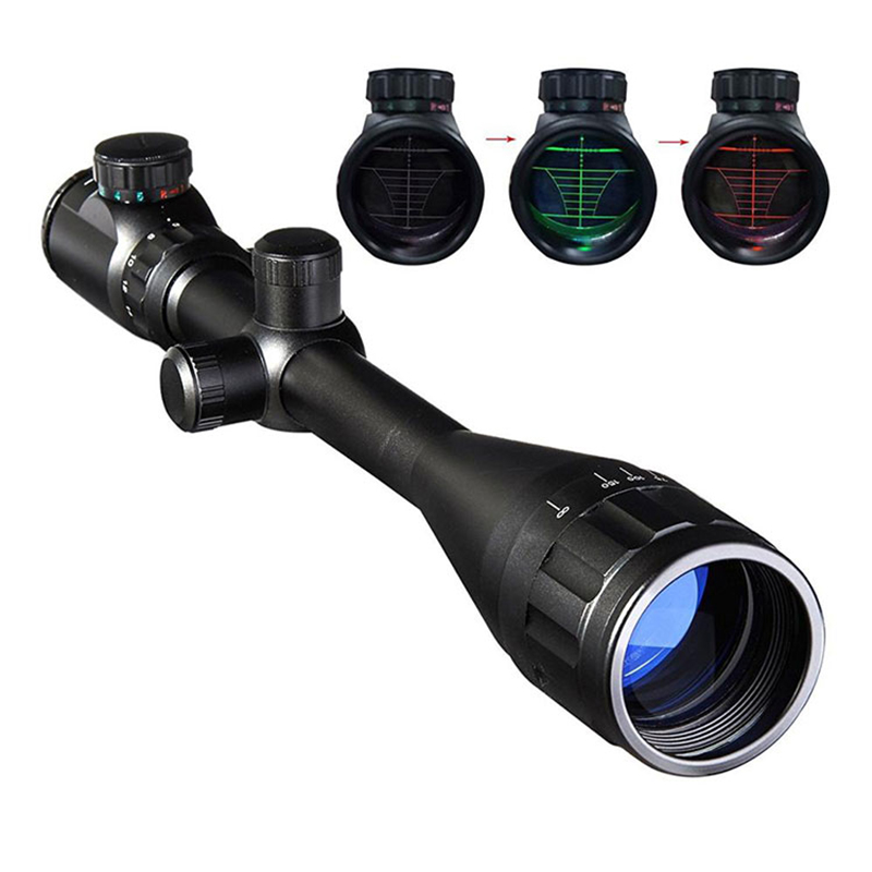 Tactical Hunting Scope Red Green Dot Illuminated Reticle 6-24x50 Riflescope Telescope Air Gun Sniper Rifle Scope Hunting Scope